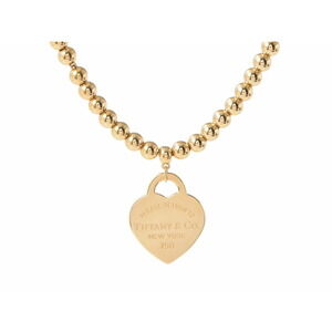 Tiffany Return to Tiffany Heart Bead Necklace Yellow Gold